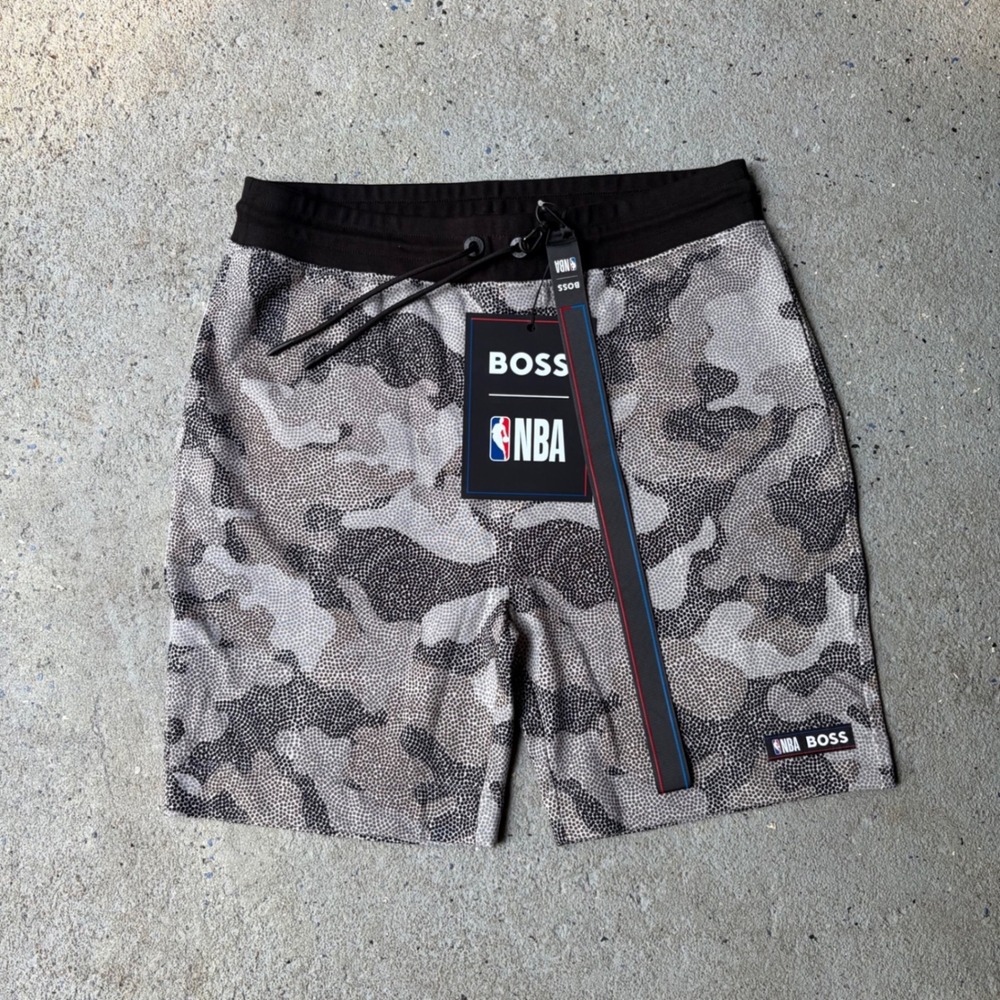 Hugo Boss x NBA Los Angeles Lakers Slam Camo Shorts Grey Camouflage Mens L NWT